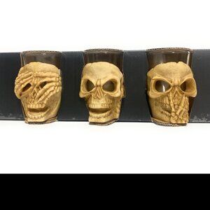 SPOOKY NIGHT BRAND HALLOWEEN SHOOTERS W/SKULLS - SET OF 3